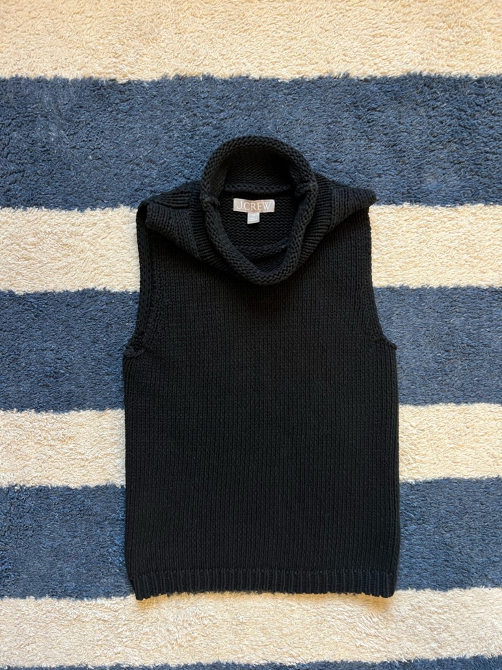 J. Crew Black Sleeveless Cowl Neck Sweater
